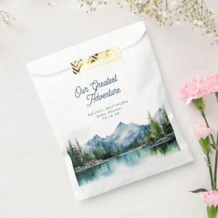 Our Greatest Adventure Forest Mountain Baby Shower Favour Bag