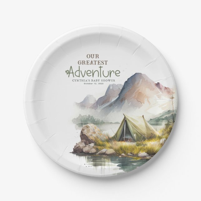 Our Greatest Adventure Wild Nature Camping Paper Plate (Front)