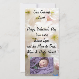 Our Greatest Love! Baby Family PhotoCard Valentine Holiday Card