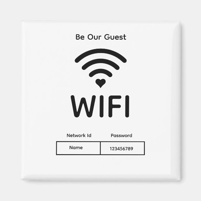Our Guest Wifi Password  Magnet (Front)