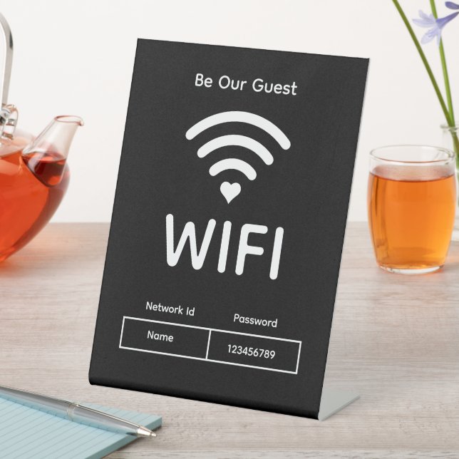 Our Guest Wifi Password Pedestal Sign (In SItu)