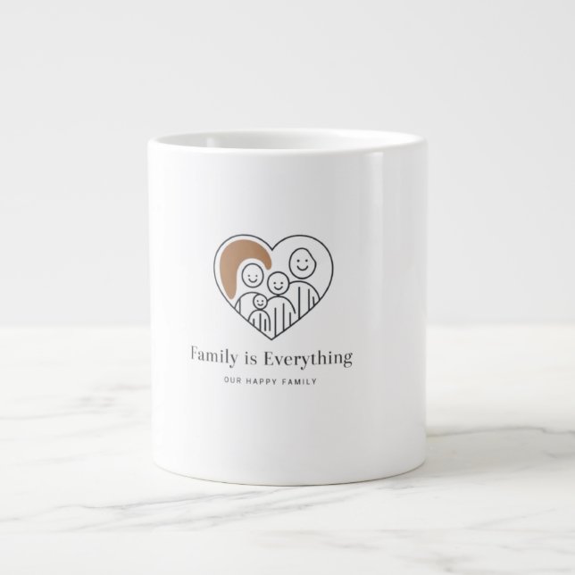Our Happy Family Large Coffee Mug (Front)