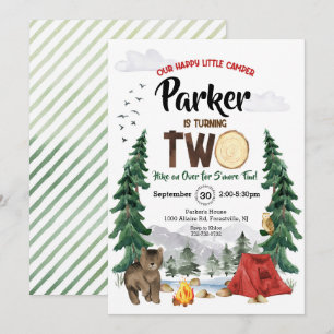 Our Happy Little Camper is Two Birthday Invitation