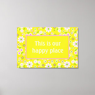 Our Happy Place Retro Mod Flowers  Canvas Print
