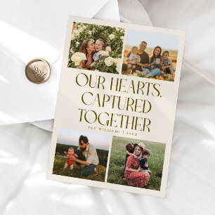 Our Hearts Cream Multi Photo Valentines Day Holiday Card