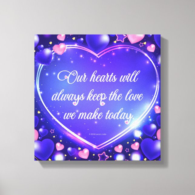 Our hearts keep the love wrapped canvas (Front)
