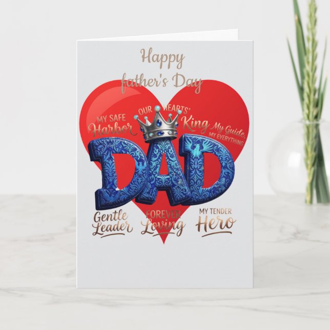 Our Heart's King Custom Dad Card (Front)