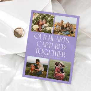 Our Hearts Lilac Multi Photo Valentines Day Holiday Card