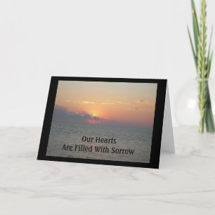 Our Heartsare Filled With Sorrow  Beach Sympathy Card