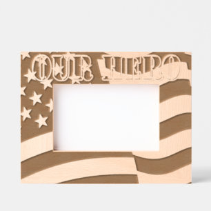 Our Hero American Flag Etched Frames