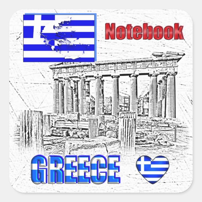 OUR HOME - GREECE design collection Square Sticker (Front)
