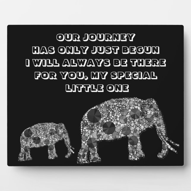 Our Journey Has Just Begun Bling Elephant Decor Plaque (Front)