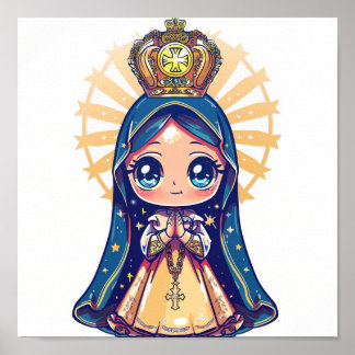Our Lady Aparecida,cute kawaii style Poster