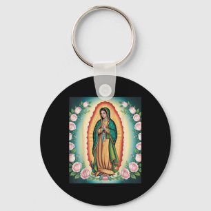 Our Lady De Guadalupe Sant Mary Back Print Christi Keychain