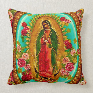 Our Lady Guadalupe Mexican Saint Virgin Mary Throw Pillow