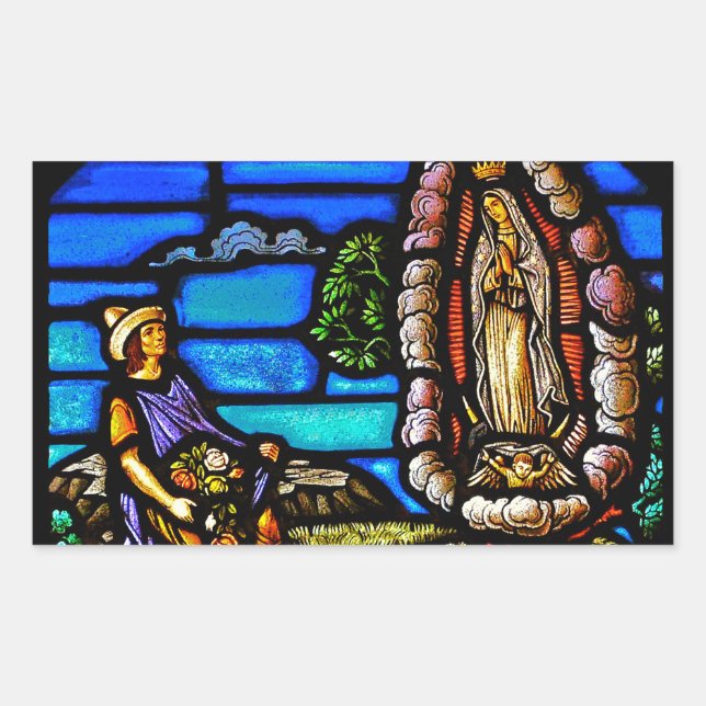 Our Lady Guadalupe Nuestra Senora Stained Glass Sticker (Front)