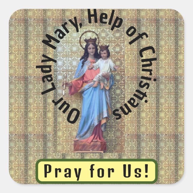 Our Lady Mary, Help of Christians Card Square Sticker (Front)