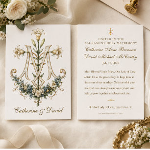Our Lady of Cana Catholic Wedding Prayer Favour