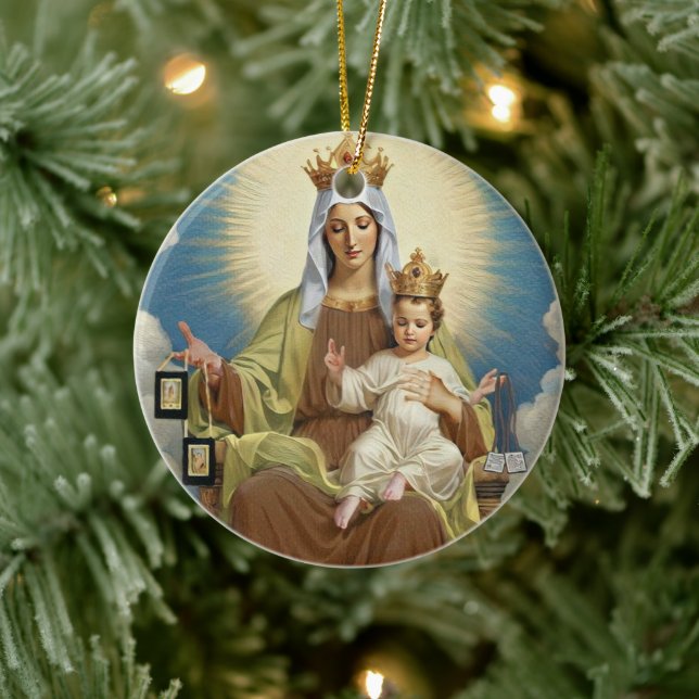 Our Lady Of Carmel Circle Ornament (Tree)