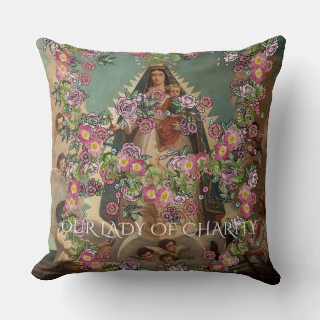 OUR LADY OF CHARITY THROW PILLOW (Front)