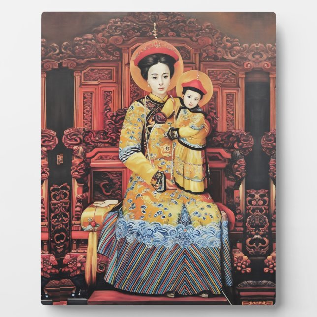 Our Lady of China (中华圣母, 中華聖母) Chinese Virgin Mary Plaque (Front)