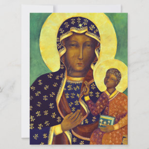 Our lady of Czestochowa Black Madonna Icon Poland Card