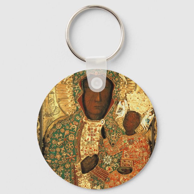 Our Lady of Czestochowa Black Madonna Poland gift Keychain (Front)