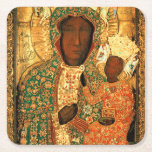 Our Lady of Czestochowa Black Madonna Poland gift Square Paper Coaster<br><div class="desc">Our Lady of Czestochowa Black Madonna Poland gift</div>