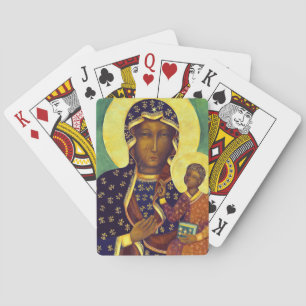 Our lady of Czestochowa Black Madonna Poland Icon Playing Cards