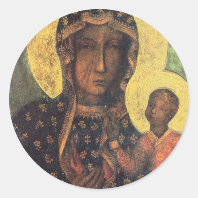 Our Lady of Czestochowa Classic Round Sticker (Front)