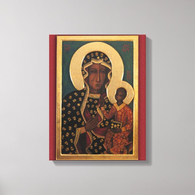 Our Lady of Częstochowa Devotional Image. Canvas Print (Front)