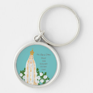 Our Lady of Fátima and the Three Sheperd Keychain