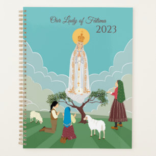 Our Lady of Fatima and the three shepherds Planner