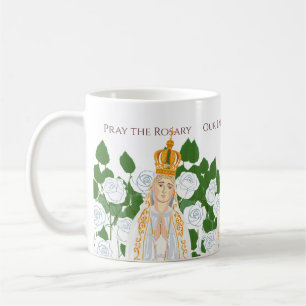 Our Lady of Fatima and white roses Coffee Mug