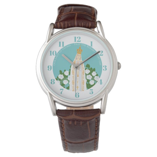 Our Lady of Fatima and white roses   Watch (Front)