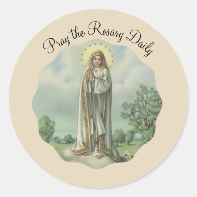 Our Lady of Fatima Classic Round Sticker (Front)