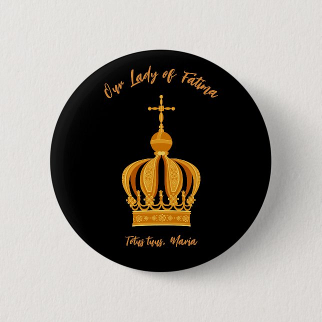 Our Lady of Fatima crown 2 Inch Round Button (Front)