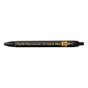 Our Lady of Fatima crown Black Ink Pen