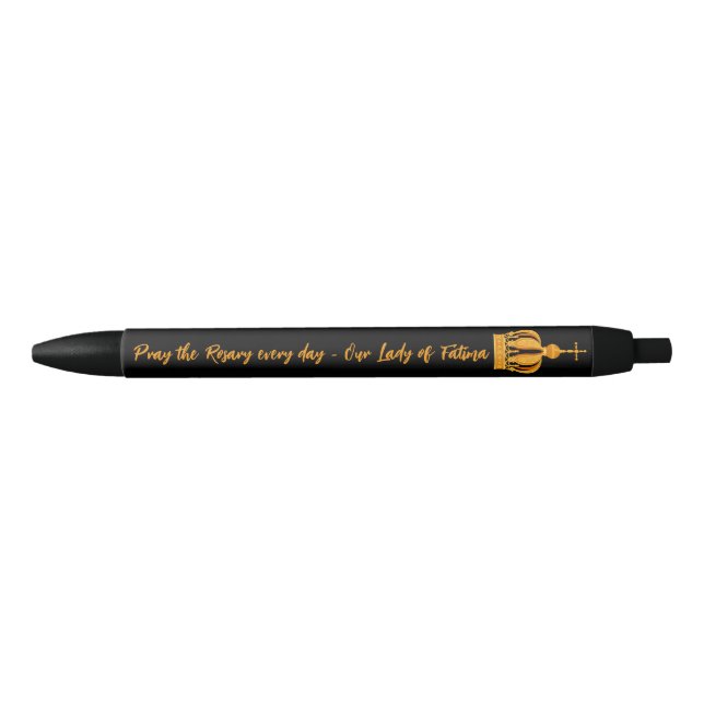 Our Lady of Fatima crown Black Ink Pen (Front)