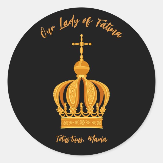 Our Lady of Fatima crown Classic Round Sticker (Front)