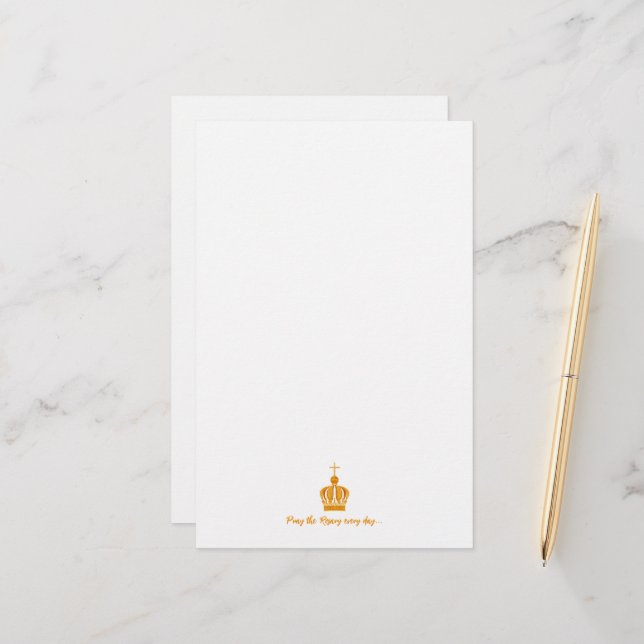 Our Lady of Fatima crown Stationery (Front/Back In Situ)