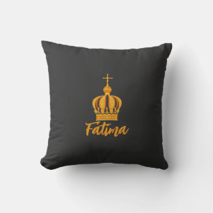 Our Lady of Fatima crown Throw Pillow