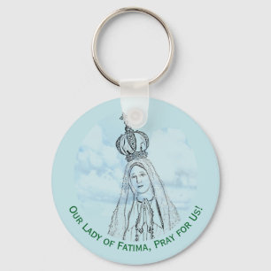 Our Lady of Fatima Monogrammed Keychain