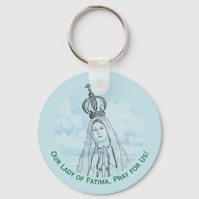 Our Lady of Fatima Monogrammed Keychain (Front)