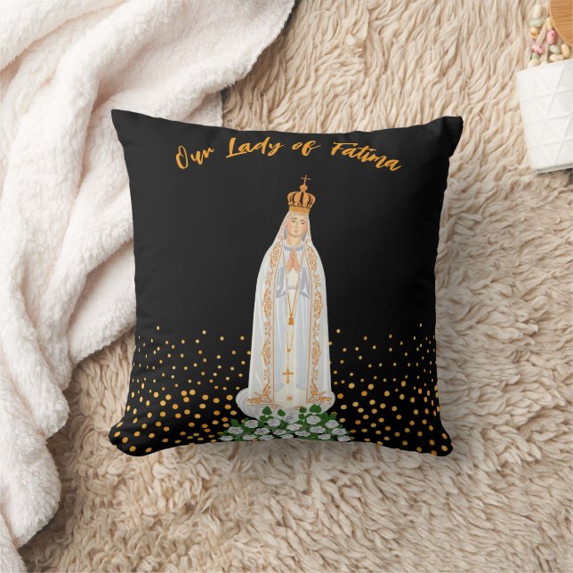 Our Lady of Fatima Procession of Candles Throw Pillow (Blanket)