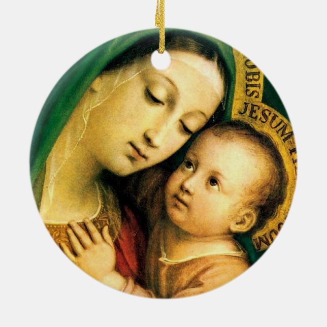 our lady of good counsel ceramic ornament (Back)