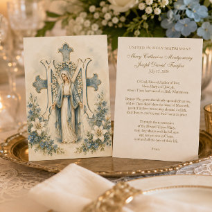 Our Lady of Grace Catholic Wedding Prayer Card