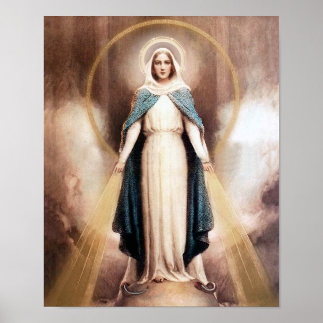 Our Lady of Grace Devotional Image. Poster (Front)