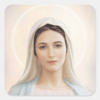 Our Lady Of Grace Medugorje Virgin Mary Square Sticker