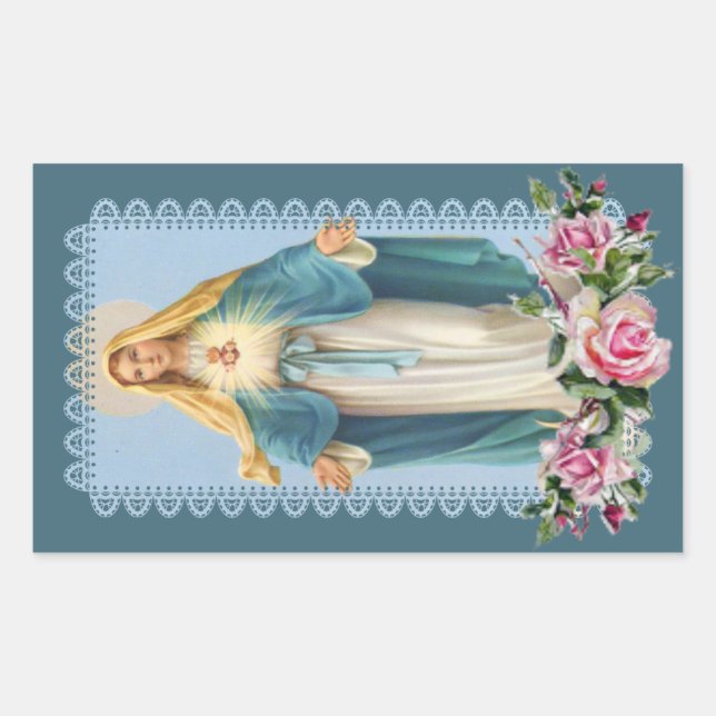 Our Lady of Grace Pink Roses Sticker (Front)